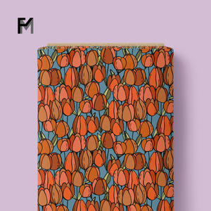 2025 Finemore yumuşak pamuk ile Liberty Tana kumaş leylak laleler yaprakları çiçeği çiçekler saf pamuk çim 76gsm fabrika toptan - Product Image 5