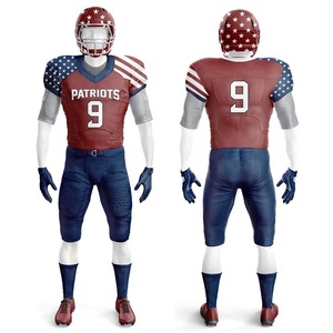 Uniforme de football américain respirant de haute qualité avec logo d'équipe personnalisé pour adultes, 100% polyester, manches courtes, imprimé - Product Image 5