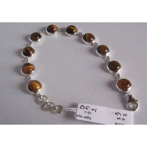 สร้อยข้อมือเงินแท้ 925 ประดับด้วยหินไทเกอร์อาย สำหรับผู้หญิง จาก Shah Gems เครื่องประดับแฟชั่นจากธรรมชาติ - Product Image 5