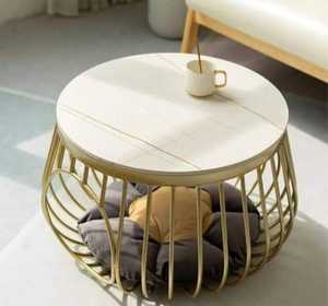 New Vision Elysian Stainless Steel Coffee <b>Table</b> Marble <b>Top</b> | <b>Mirror</b>-Finish Luxury Contemporary Design | Customizable Size Living - Product Image 1