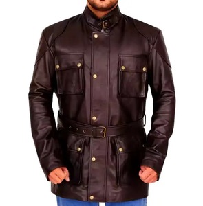 2025 New Fashionable <b>Leather</b> Long <b>Coat</b> for Men High Quality Breathable Cowhide Long <b>Leather</b> <b>Coat</b> for Men - Product Image 1