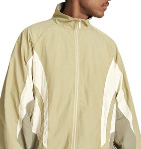 Chaqueta Cortavientos de Nailon Personalizada para Hombre, Estilo Retro de los 90, Delgada, con Bloques de Color Retro, Cuello Alto, Logotipo Personalizado, Talla Grande - Product Image 5