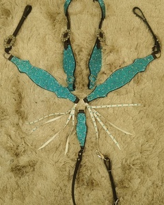 Ensemble de matériel de cheval de conception occidentale en cuir de vachette léger de qualité supérieure-Collier de poitrine de tête Tendance Chevaux de saison - Product Image 2