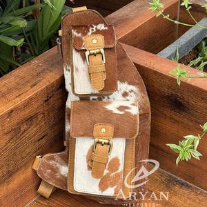 Gran venta al por mayor de cuero de vaca para hombres y mujeres bolso de pecho de gran capacidad multibolsillo bandolera de viaje para ir al trabajo bolso de hombro de compras - Product Image 1