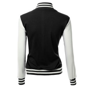 Best Material Trending Custom Women <b>Sheep</b> <b>Skin</b> Varsity <b>Jackets</b> Premium Quality Plus Size OEM Factory Wholesale Casual Streetwear - Product Image 3
