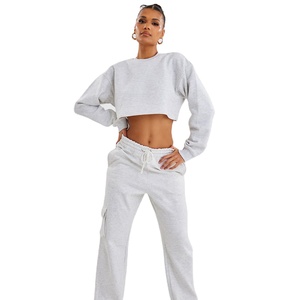 Womens Crop Hoodie Sweatshirt Pullover Blank Hooded <b>Top</b> Custom Logo OEM ODM Apparel Supplier - Product Image 1
