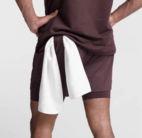 Shorts de course athlétiques personnalisés en gros pour hommes, en nylon et élasthanne, respirants, avec cordon de serrage, taille mi-haute, fermeture éclair, séchage rapide, 4 directions