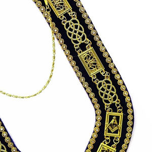 Collier de chaîne dorée sur mesure de haute qualité strass maçonnique Grand Lodge avec support en velours violet artisanat en métal de qualité - Product Image 4