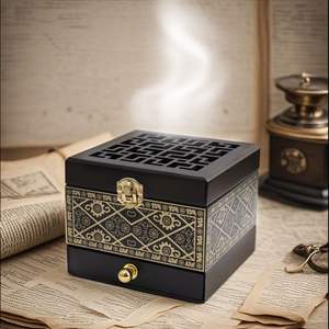 Hand Carved Wooden <b>Bakhoor</b> <b>Burner</b> Premium Luxury Wooden <b>Bakhoor</b> <b>burner</b> Arabic Incense <b>Burner</b> for Home Decor and Incense - Product Image 4