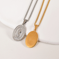 Acier inoxydable Regious Femmes Bijoux Christian Mère Marie Pendentif Collier PVD Plaqué Or Guadalupe Vierge Marie Colliers