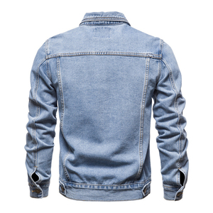 OEM venta al por mayor 2025 hombres 100% algodón chaqueta de mezclilla diseño personalizado de lona pesada trabajador forrado cremallera chaquetas Casuales - Product Image 2
