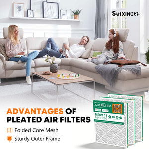 แผ่นกรองอากาศ SUIXINEYI ประสิทธิภาพสูง MERV 11 ขนาด 20x24x1 นิ้ว รูปทรงสี่เหลี่ยมผืนผ้า สำหรับเครื่องปรับอากาศ HVAC เตาทำความร้อน ป้องกันภูมิแพ้ ขนสัตว์ และฝุ่นละออง - Product Image 4