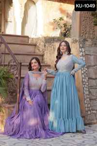 Nuevas mujeres de diseñador usan vestidos Anarkali elegantes con tallas grandes disponibles para Damas Indias y paquistaníes usan vestidos de bajo precio - Product Image 3