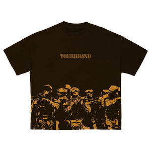 Personalizado 100% algodón 250 Gsm Oversized Boxy Drop Shoulder ácido lavado pesado desgastado Puff técnica impresa camiseta de los hombres - Product Image 4