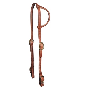 Étau écologique en cuir de vache véritable avec Design exclusif/fabricant sur mesure de bride occidentale par Rodeo International - Product Image 1