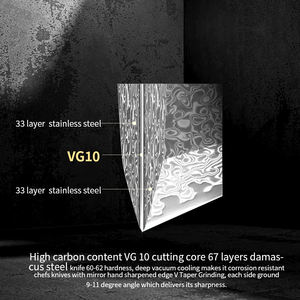 Vente en gros de couteaux de cuisine de chef en acier damas de haute qualité faits à la main OEM/ODM personnalisé manche en palissandre - Product Image 4