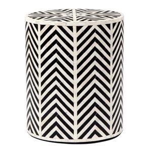 Wholesale New Handcrafted Bone Inlay Drum <b>Stool</b> <b>Tables</b> Modern Design Home Office Furniture Outdoor Use Direct Indian Exporter - Product Image 2