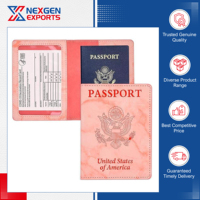 Portefeuille/Porte-passeport en cuir PU de qualité supérieure, élégant, luxueux, fait main, avec logo personnalisé, blocage RFID, multifonction, fermeture à double pli