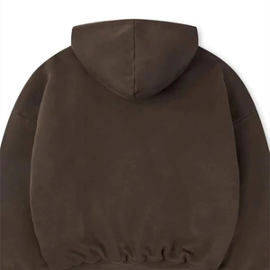 Wholesale Cheap Prize Solid <b>Brown</b> Color Men's Hoodies 100% Cotton Fabric Drop Shoulder Pullover Loose Fit Hoodies For Unisex - Product Image 4