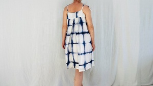 Summer Spaghetti Tie and Dye Nightgown for Women 100% Cotton <b>Long</b> Sleeves Casual - Product Image 3