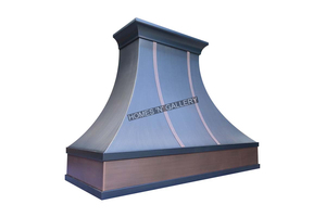 Hotte de cuisine murale artisanale en acier inoxydable avec bandes et rivets, design personnalisé ou taille standard - Product Image 5