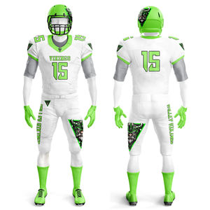 Conjunto de Uniforme de Fútbol Americano Unisex Personalizado de Primera Calidad, Pantalones Cortos y Camiseta, 100% Poliéster, Secado Rápido, Ligero, al por Mayor - Product Image 1