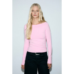 Chemise à manches raglan et col bateau en coton biologique pour femme GRIMELANGE KARAKOLA, coupe ajustée - Product Image 5