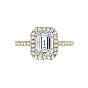 Sustainable Diamond <b>Jewellery</b> Emerald Cut 1.70 Ct Lab Grown Diamond G-VS2 Pave Set Ring In 14K Solid Gold Engagement Style - Product Image 3