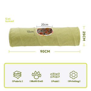Eco-Friendly Simple Foldable Soft Cloth <b>Tunnel</b> <b>Cat</b> Bed for Indoor <b>Cats</b>-Interactive <b>Play</b> House - Product Image 2