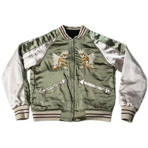 Chaqueta de recuerdo Reversible Suka sin Stock, ropa de abrigo de béisbol Sukajan bordada, cuero genuino impermeable de invierno para hombre - Product Image 5