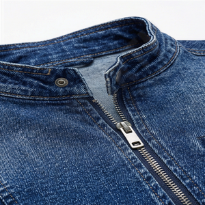 New Arrivals Stylish Men's Winter Casual Denim Jacket Solid <b>Distressed</b> Long Sleeve Button Multi-Pocket 100% Cotton <b>Top</b> - Product Image 4