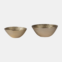 Bol en métal en aluminium couleur or de luxe au design attrayant avec grand bol rond en métal artisanat en métal décor à la maison