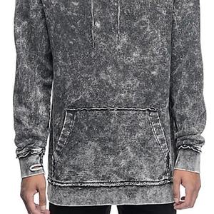 Sweat-shirts à capuche unis pour hommes, effet délavé - Logo personnalisé, en molleton, zippés, streetwear d'hiver - Product Image 5