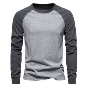 เสื้อยืดแขนยาวผู้ชายแบบใหม่ รับผลิตเสื้อยืดพิมพ์โลโก้ตามสั่ง เสื้อยืดสตรีทแวร์เรียบๆ ผ้า 180 GSM 100% ผ้าฝ้าย - Product Image 6