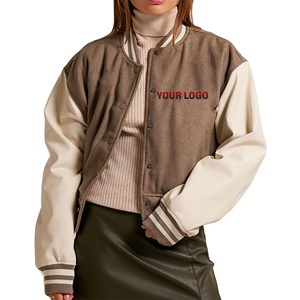 Veste universitaire courte pour femmes de haute qualité, best-seller, prix de gros bon marché, streetwear décontracté, veste universitaire de haute qualité pour femmes - Product Image 1