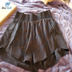 Short de sport de fitness 100% coton taille haute solide pour femmes sexy avec poches latérales extensibles et respirantes - Product Image 4