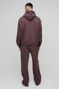 2025 New Design <b>Tracksuit</b> Heavy Weight 100% Cotton Puff Printing Logo Oversized Stacked Trouser and Hoodie Winter <b>Tracksuit</b> - Product Image 5