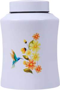 Urnes de l'arbre de vie pour les cendres humaines-Urnes de crémation pour adultes pour les funérailles, l'inhumation ou la maison (160 pouces cubes blanc (colibri)) - Product Image 2