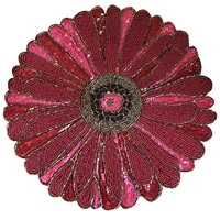 Sets de table perlés indiens ornés à la main en coton tapis de table rond exportation usine fournisseur en gros décor fait main approvisionnement en vrac