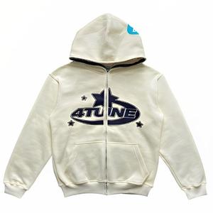 Haute qualité Hip Hop poids lourd bouffée impression sweat à capuche basiques coton mélangé vente chaude personnalisé lettre mousse impression pour hommes - Product Image 6