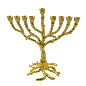 Candelabro de Menorah de Metal personalizable hecho a mano de estilo real tradicional para decoración de Hotel y restaurante en casa-Venta al por mayor - Product Image 4