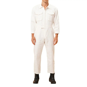 Overol de Trabajo para Hombre, Blanco, de Algodón, Transpirable, de Secado Rápido, a Prueba de Polvo, Uniforme para Trabajos de Construcción - Product Image 2