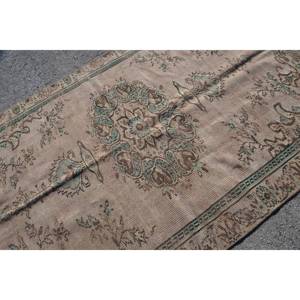 Tapis Vintage en Laine Beige Vert Patchwork Design Grand Rectangle de 5.5X9.4 pieds Style Classique pour Entrée Couloir Peluche Latex - Product Image 5