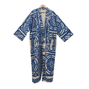 Venta al por mayor de algodón indio Albornoz apliques corte trabajo diseño Maxi vestido Kantha ropa de dormir hecha a mano tela tejida de talla grande - Product Image 4