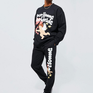 Sweat à capuche imprimé bouffant pour homme | Pull Streetwear surdimensionné | Sweat-shirt en molleton de coton | Commandes en gros personnalisées OEM - Product Image 1
