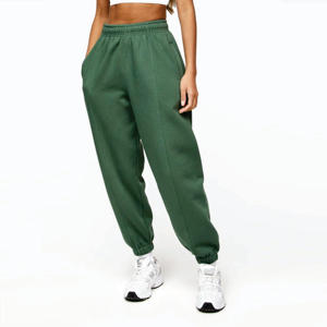 65% coton 35% polyester coupe décontractée polaire taille haute athlétisme Club pantalons de survêtement vert forêt femmes survêtement bas - Product Image 1