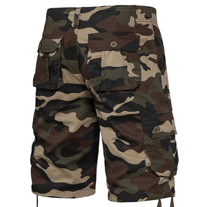 Shorts cargo camouflage pour homme, taille mi-haute, fermeture boutonnée, en coton respirant, style décontracté Bermuda avec poches - Product Image 2