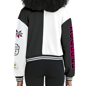 Fabricant OEM blouson bombardier d'apparence de laine pour femmes/manteau avec logo personnalisé pour femmes blouson universitaire bombardier court - Product Image 3