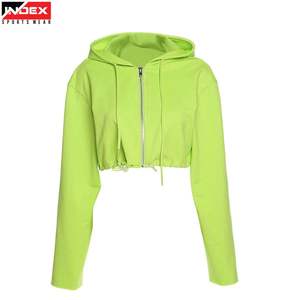 Ladies Urban Style Crop <b>Top</b> Hoodie Soft Fleece <b>Warm</b> Winter Wear Alibaba Hot Selling - Product Image 1