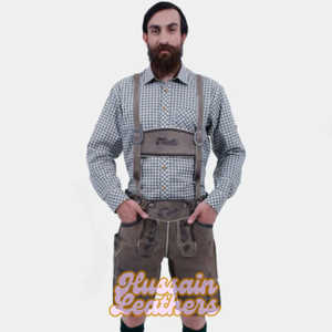 Short en cuir bavarois personnalisé Lederhosen Premium avec bretelles et broderie pour l'Oktoberfest, les festivals et les événements culturels - Product Image 6